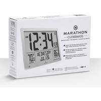 Horloge à réglage automatique à calendrier complet avec de très grands caractères, Numérique, À piles, Blanc OR500 | Nia-Chem Ltd.