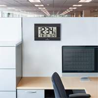 Self-Setting Digital Wall Clock with Auto Backlight, Digital, Battery Operated, Black OR501 | Nia-Chem Ltd.