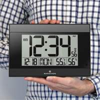 Self-Setting Digital Wall Clock with Auto Backlight, Digital, Battery Operated, Black OR501 | Nia-Chem Ltd.