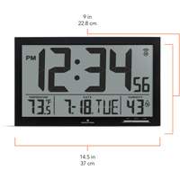 Slim Jumbo Self-Setting Wall Clock, Digital, Battery Operated, White OR503 | Nia-Chem Ltd.