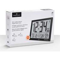 Slim Jumbo Self-Setting Wall Clock, Digital, Battery Operated, White OR503 | Nia-Chem Ltd.