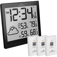Self-Setting Weather Station and Clock, Digital, Battery Operated, Black OR504 | Nia-Chem Ltd.
