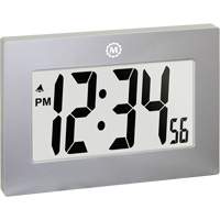 Large Frame Digital Wall Clock, Digital, Battery Operated, Silver OR505 | Nia-Chem Ltd.