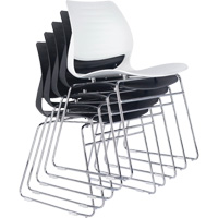 Stacking Chairs, Polypropylene, 32" High, 250 lbs. Capacity, Black Nia-Chem Ltd.
