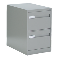 Vertical Filing Cabinet with Recessed Drawer Handles, 2 Drawers, 18.15" W x 26.56" D x 29" H, Grey Nia-Chem Ltd.