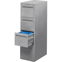 Vertical Filing Cabinet with Recessed Drawer Handles, 3 Drawers, 18.15" W x 26.56" D x 40" H, Grey OTE619 | Nia-Chem Ltd.
