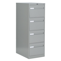 Vertical Filing Cabinet with Recessed Drawer Handles, 4 Drawers, 18.15" W x 26.56" D x 52" H, Grey OTE625 | Nia-Chem Ltd.