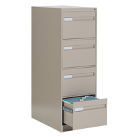 Vertical Filing Cabinet with Recessed Drawer Handles, 4 Drawers, 18.15" W x 26.56" D x 52" H, Beige OTE626 | Nia-Chem Ltd.