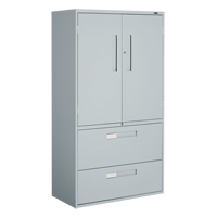 Multi-Stor Cabinet, Steel, 3 Shelves, 65-1/4" H x 36" W x 18" D, Grey OTE784 | Nia-Chem Ltd.