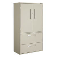 Multi-Stor Cabinet, Steel, 3 Shelves, 65-1/4" H x 36" W x 18" D, Beige OTE785 | Nia-Chem Ltd.
