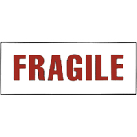 &eacute;tiquettes pour traitement sp&eacute;cial Fragile, 6" lo x 2" la, Rouge/blanc Nia-Chem Ltd.