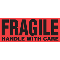 &eacute;tiquettes pour traitement sp&eacute;cial Fragile Handle with Care, 5" lo x 2" la, Noir/rouge Nia-Chem Ltd.