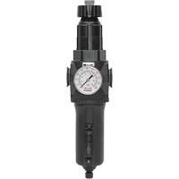 Manual Drain Filter/Regulator with Metal Bowl & Gauge Modulair 400, 1/2" NPT, 200 psi, 9.1 fl. oz. Capacity Nia-Chem Ltd.