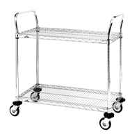 Standard-Duty Utility Cart With Wire Shelves, Chrome Plated, 24" x 39" x 36", 375 lbs. Capacity Nia-Chem Ltd.