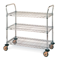 Standard-Duty Utility Cart With Wire Shelves, Chrome Plated, 24" x 39" x 36", 375 lbs. Capacity Nia-Chem Ltd.