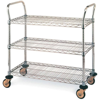 Chariots utilitaires standards, Acier inoxydable, 18" x 39" x 30", Capacit&eacute; 500 lb Nia-Chem Ltd.