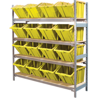 Wide Span Shelving with Jumbo Plastic Bins, Steel, Boltless, 800 lbs. Capacity, 66" W x 72" H x 18" D Nia-Chem Ltd.
