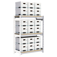 Wide Span Record Storage Shelving, Steel, 3 Shelves, 42" W x 18" D x 60" H, Add-On Kit Nia-Chem Ltd.