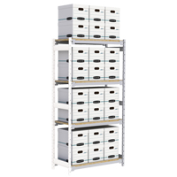 Wide Span Record Storage Shelving, Steel, 4 Shelves, 42" W x 18" D x 84" H, Add-On Kit Nia-Chem Ltd.
