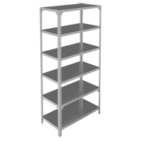 Shelving Unit, Galvanized Steel, Slotted Angle, 300 lbs. Capacity, 48" W x 72" H x 12" D Nia-Chem Ltd.