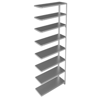 Shelving Unit, Galvanized Steel, Slotted Angle, Add-On, 36" W x 96" H x 15" D Nia-Chem Ltd.