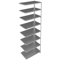 Shelving Unit, Galvanized Steel, Slotted Angle, Add-On, 36" W x 96" H x 18" D Nia-Chem Ltd.