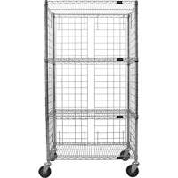 Enclosed Wire Shelf Cart, Chrome Plated, 36" x 69" x 18", 800 lbs. Capacity RN559 | Nia-Chem Ltd.