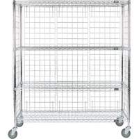 Enclosed Wire Shelf Cart, Chrome Plated, 60" x 69" x 18", 800 lbs. Capacity RN561 | Nia-Chem Ltd.
