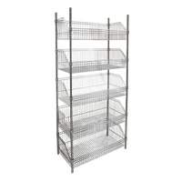 &eacute;tag&egrave;re &agrave; paniers-tablettes en treillis m&eacute;tallique, Tiers 5, 48" la x 74" h x 24" p Nia-Chem Ltd.