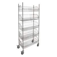 Wire Basket Shelving Cart, 5 Tiers, 48" W x 80" H x 24" D Nia-Chem Ltd.