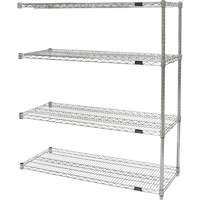 Heavy-Duty Chromate Wire Shelving, Add-On Kit, 4 Tiers, 30" W x 54" H x 14" D Nia-Chem Ltd.