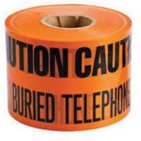 "Buried Telephone Line" Identoline&reg; Underground Warning Tape, 6" W x 1000' L, Black on Orange Nia-Chem Ltd.