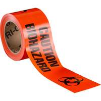 Barricade Tape, English, 3" W x 200' L, 3 mils, Black on Orange Nia-Chem Ltd.