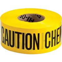 Barricade Tape, English, 3" W x 200' L, 3 mils, Black on Yellow Nia-Chem Ltd.