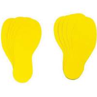 &eacute;tiquettes pour marquage des planchers, Empreinte de pas, 12" lo x 3,75" la, Jaune, Vinyle Nia-Chem Ltd.
