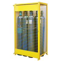 Gas Cylinder Cabinets, 10 Cylinder Capacity, 44" W x 30" D x 74" H, Yellow SAF837 | Nia-Chem Ltd.