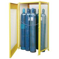 Gas Cylinder Cabinets, 10 Cylinder Capacity, 44" W x 30" D x 74" H, Yellow SAF837 | Nia-Chem Ltd.