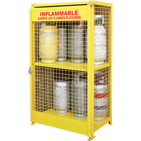 Gas Cylinder Cabinets, 12 Cylinder Capacity, 44" W x 30" D x 74" H, Yellow SAF847 | Nia-Chem Ltd.