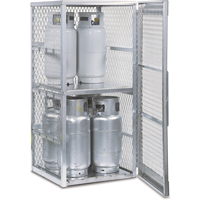 Aluminum LPG Cylinder Locker Storage, 8 Cylinder Capacity, 30" W x 32" D x 65" H, Silver SAI574 | Nia-Chem Ltd.