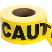 Rubans pour barricades, Anglais, 3" la x 1000' lo, 2 mils, Noir sur jaune Nia-Chem Ltd.