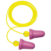 Bouchons d'oreilles en mousse sans contact E-A-R, Paire - Sac en poly, Avec cordon Nia-Chem Ltd.