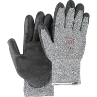 Gants de tricot poivre & sel avec rev&ecirc;tement de paume noir, Taille Petit/7, Rev&ecirc;tement Polyur&eacute;thane, Enveloppe en PEHP, ANSI/ISEA 105 niveau 2 Nia-Chem Ltd.