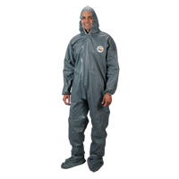 2.0 Mil CRFR Hooded Coveralls, Small, Grey, FR Treated Fabric Nia-Chem Ltd.