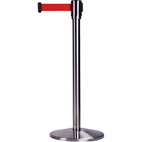 Barri&egrave;res sur pieds pour le contr&ocirc;le des foules, Acier, 35" h, Ruban Rouge, Longueur du ruban 7' Nia-Chem Ltd.