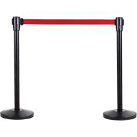 Poteau r&eacute;cepteur pour barri&egrave;res sur pieds pour le contr&ocirc;le des foules, Hauteur de 35", Noir Nia-Chem Ltd.