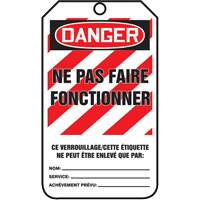 &eacute;tiquettes de verrouillage, Papier cartonn&eacute;, 3-1/8" la x 5-7/8" h, Français Nia-Chem Ltd.