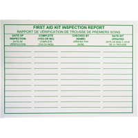 First Aid Kit Inspection Report Cards SAY532 | Nia-Chem Ltd.