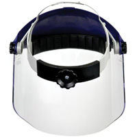 Ratchet Headgear with Polycarbonate Faceshield, Polycarbonate, Ratchet Suspension, Meets ANSI Z87+ SDA135 | Nia-Chem Ltd.