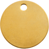 &eacute;tiquettes vierges, Laiton, 1" dia. Nia-Chem Ltd.