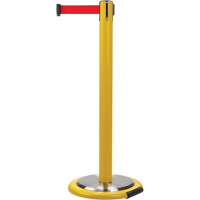 Free-Standing Crowd Control Barrier, Steel, 35" H, Red Tape, 12' Tape Length Nia-Chem Ltd.